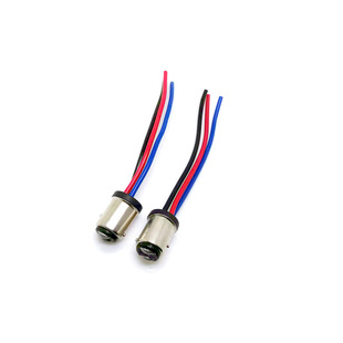 BAY15D double contact 12499 car taillight holder S25 double wire high and low foot 1016 lamp holder 1157 copper wire socket