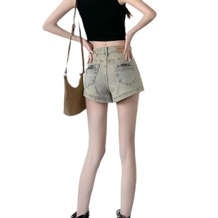 Spice Girls Retro American Style Denim Shorts Women's Summer 2025 New High Waist A Type Women's Wide Leg Shorts Wholesale