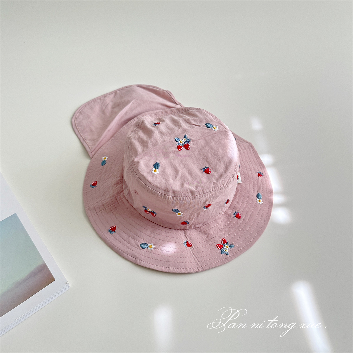 Summer quick-drying thin children's sun hat spring and autumn travel male and female baby big brim neck protection sun protection fisherman hat