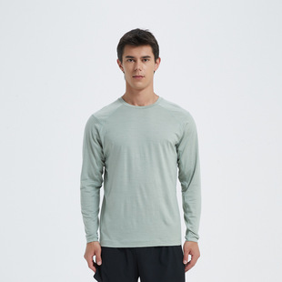 Merino 100 Wool Crewneck Long Sleeve T-Shirt Men's Base Shirt