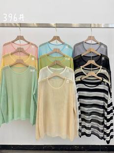 Small fresh loose round neck long sleeve pullover sweater women's 2025 new spring air conditioning blouse long sleeve hollow