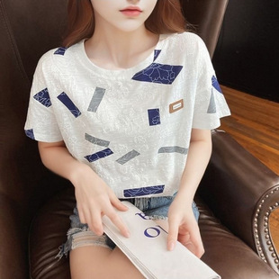 2025 New White Shirt Women's Short-sleeved Round Neck Loose Slimming T-shirt Base Shirt All-match Tops Trendy