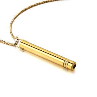 Amazon Titanium Steel Whistle Meditation Mindfulness Breathing Decompression Anxiety Yoga Stainless Steel Pendant Necklace in stock Wholesale