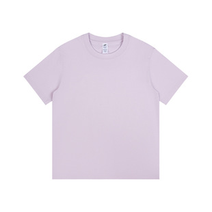 Summer short sleeve 230g cotton T-shirt women's solid color round neck with base half sleeve loose clothes top women's 2025