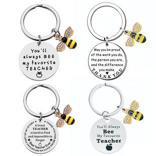 Cross-border bee stainless steel keychain You'll always bee my favorite teacher