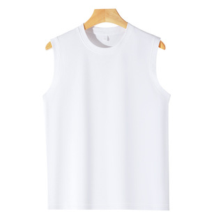 Summer 230g Solona sleeveless vest T-shirt loose crew neck sports waistcoat men's fitness undershirt logo