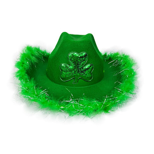 Cross Border Irish Hanged Clover Cowboy Hat St Patrick's Day Hanged Clover Party Cowboy Hat