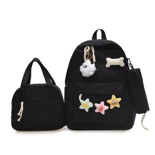 Schoolbag Girl Junior High School Student Male Senior high school Ins Trendy Cool Large Capacity Three-Piece Backpack College Student Travel Backpack