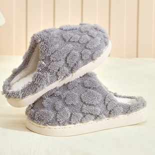 Autumn and Winter Cotton Slippers Bag with Women's Winter Indoor Wool Cotton Shoes fleece-lined Men's Winter Couple Home and Household Moon