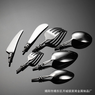 304 stainless steel lathe round bead hardware head accessories western tableware multi-specification insert handle knife fork tea spoon gift suit