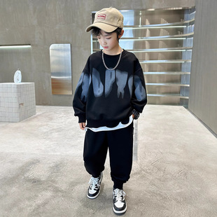 Children's Leisure Sports suit Boys Spring and Autumn Middle and Big Kids Handsome Fashionable Western-style All-match Loose Sweat Pants