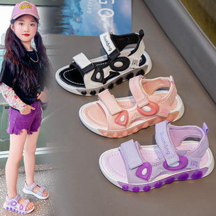 Girls' Sandals Large Children's Western Style Princess Shoes 2025 Summer New Boys Casual Shoes Soft Sole Children's Beach Shoes