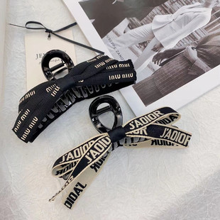 Internet Celebrity Large Back Head Clip Fashion Little Red Book Ribbon Letter Hairpin Live Hairpin ins Cold Style Clip