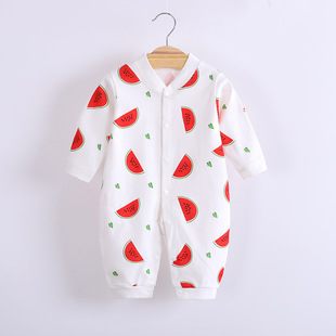 Baby's Combed Cotton Printed Long-Sleeved Climbing Suit for Newborn Super Cute Hare Clothes for Baby Home