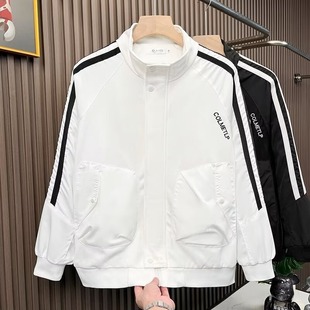 Handsome New Spring and Autumn Coat Men's Jacket High-end Fashionable Brand Men's Vertical Collar Slim-fit Top for Teenagers