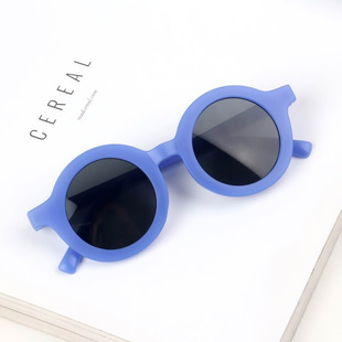 Factory direct cross-border children round sunglasses retro fashion color matching sunglasses UV jelly glasses