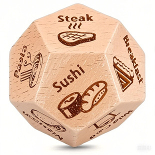 Farewell to Choose Troubles Beech Material 12-sided Food Dice Twelve Food Options Unlock Daily Inspiration