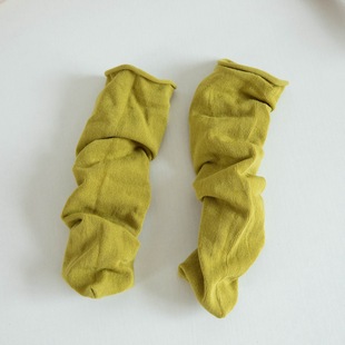 Spring and Summer Solid Color Stacked Socks Straight Board Children's Socks Average Size Morandieson Style Medium Long Calf Socks Cotton Medium and Large Children's Socks