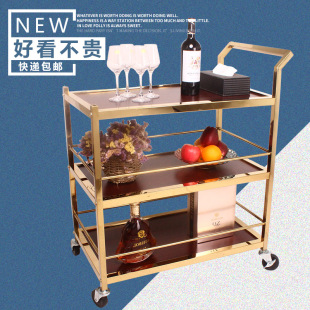 Dining Car Wine Car Restaurant Hotel Hand Push Dining Car Activity Trolley Tea Car KTV Snacks Dessert Commercial
