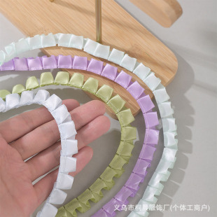 in stock 1.2cm Color Polyester Ribbon Pleated Lace DIY Clothing Crafts Accessories Discount Lace Accessories
