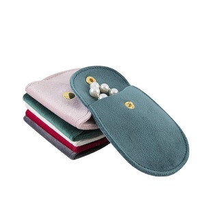 Velvet Snap Buckle Jewelry Bag Oval Jewelry Storage Bag Jewelry Storage Necklace Pendant Storage Bag