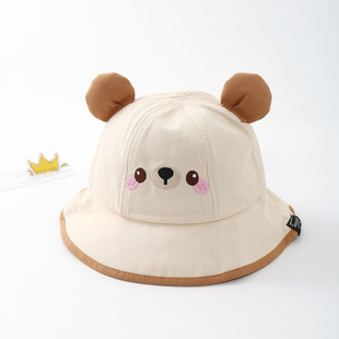 Small month-old baby hat spring and autumn thin floral princess fisherman hat bow super cute drawstring foreign style basin hat
