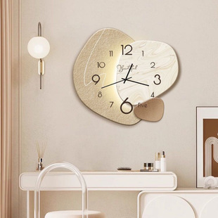 Nordic Simple Home Decorative Clock Punch-free Wall Clock Living Room Advanced Sense Mute Wall Clock Creative Design