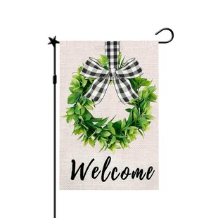 Cross-border Amazon Spring Flower Vase Double-sided Printing Imitation Linen Garden Flag Outdoor Courtyard Decorative Flag