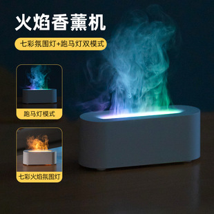 Cross-border new simulation 3d fireplace flame aroma diffuser desktop home remote control simulation charcoal fireplace humidifier