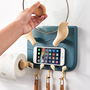 Cupboard Rack Pot Shovel Rack Pot Lid Rack Punch-free Kitchen Storage Hook Dish Cloth Hanger Wall-mounted Integrated Rack