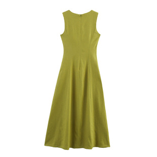Foreign trade 2025 spring and summer new European and American style women's fashion elegant square collar sleeveless dress 6962030