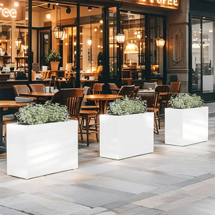 Glass fiber reinforced plastic flower box outdoor shopping mall hotel courtyard balcony living room anti-corrosion anti-rust large flower pot flower trough planting box