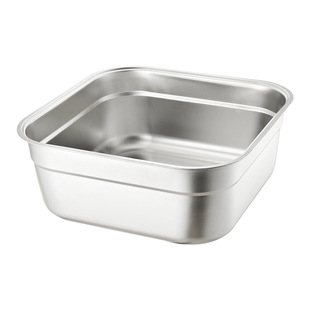 Stainless steel flat square basin square sieve punching filter basin square buffet plate vegetable washing basin drain basin drain Basin