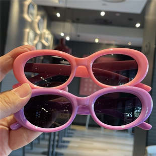 Small frame oval simple parent-child sunscreen children's sunglasses baby sunglasses cross-border children's sunglasses fashion