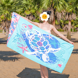 70X150 Ocean Turtle Microfiber Quick-Drying Surfing Beach Towel Printed Large Bath Towel