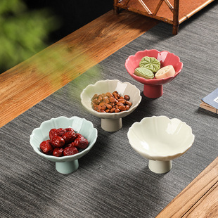 New Chinese-style ceramic goblet fruit plate modern wedding pastry plate wedding cake plate fruit dried fruit tray tea and fruit plate