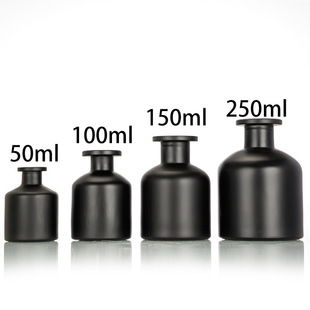 Factory in stock wholesale glass bottle products aromatherapy bottle belly 150ml non-fire aromatherapy empty bottle dumb black frosted diy