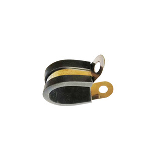 Factory supply wholesale double-piece carbon steel galvanized R-type rubber strip clamp water pipe cable hose pipe clamp hoop