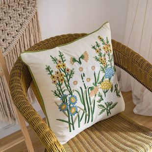 New Butterfly American Pastoral Embroidered Nordic Sofa Pillow Bedside Cushion Living Room Pillow Light Luxury Nordic Pillow