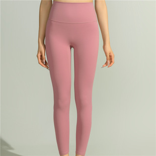 Yoga Pants Women's High Waist Sports lulu No Embarrassment Line Amazon Cross-border Tight Peach Hip Fitness Leggings