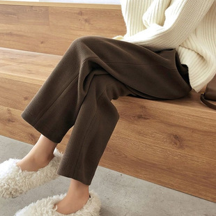 Pregnant women's pants autumn and winter fleece-lined thickened outer wear fashionable small corduroy radish loose slimming grandma pants