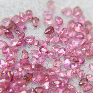 Natural pink tourmaline bare stone ring surface water droplets 3x 2 clean surface without impurities manufacturers spot