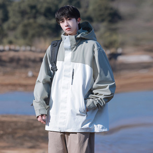 Huagang Camel Outdoor куртка три в одном для весны и осени 2024 новая ветрозащитная водонепроницаемая горная куртка для мужчин и женщин