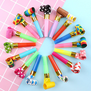 Candy blowing dragon rain silk blowing dragon factory wholesale paper head blowing dragon whistle children's birthday party supplies creative blowing dragon