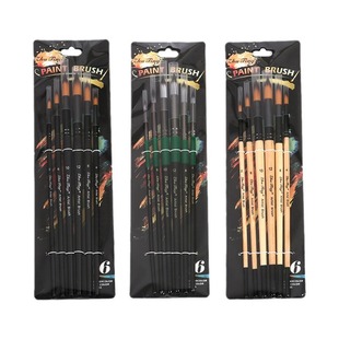 Cross-border 6 nylon wool brush suit art students diy painting watercolor brush acrylic oil painting brush wholesale