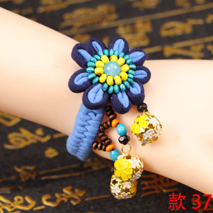 Yunnan Lijiang Dali fabric bracelet tie-dyed bracelet travel racket bracelet tie-dyed blue dyed ethnic style bracelet for foreigners