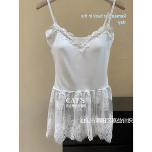 White Lace Camisole Women's Summer Outer Wear Inner Stacked Dress Design Niche Sleeveless Top