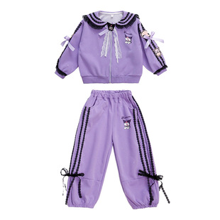 Girls kulomi navy collar suit autumn 2024 new children's western style fashionable net red autumn wholesale