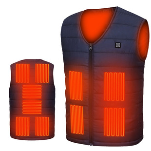 District 10 new men's charging heating vest V-neck USB smart constant temperature thermal heating vest electric heating vest