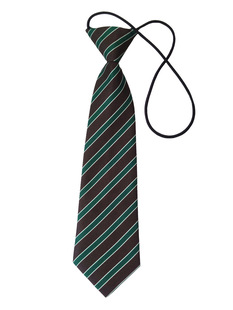 In stock coffee dark coffee brown green striped knot-free tie Children's matching shirt uniform school uniform women's clothing accessories